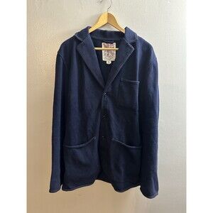 Rugby Ralph Lauren Coat Mens L VTG Navy Cotton Single Breasted Overcoat